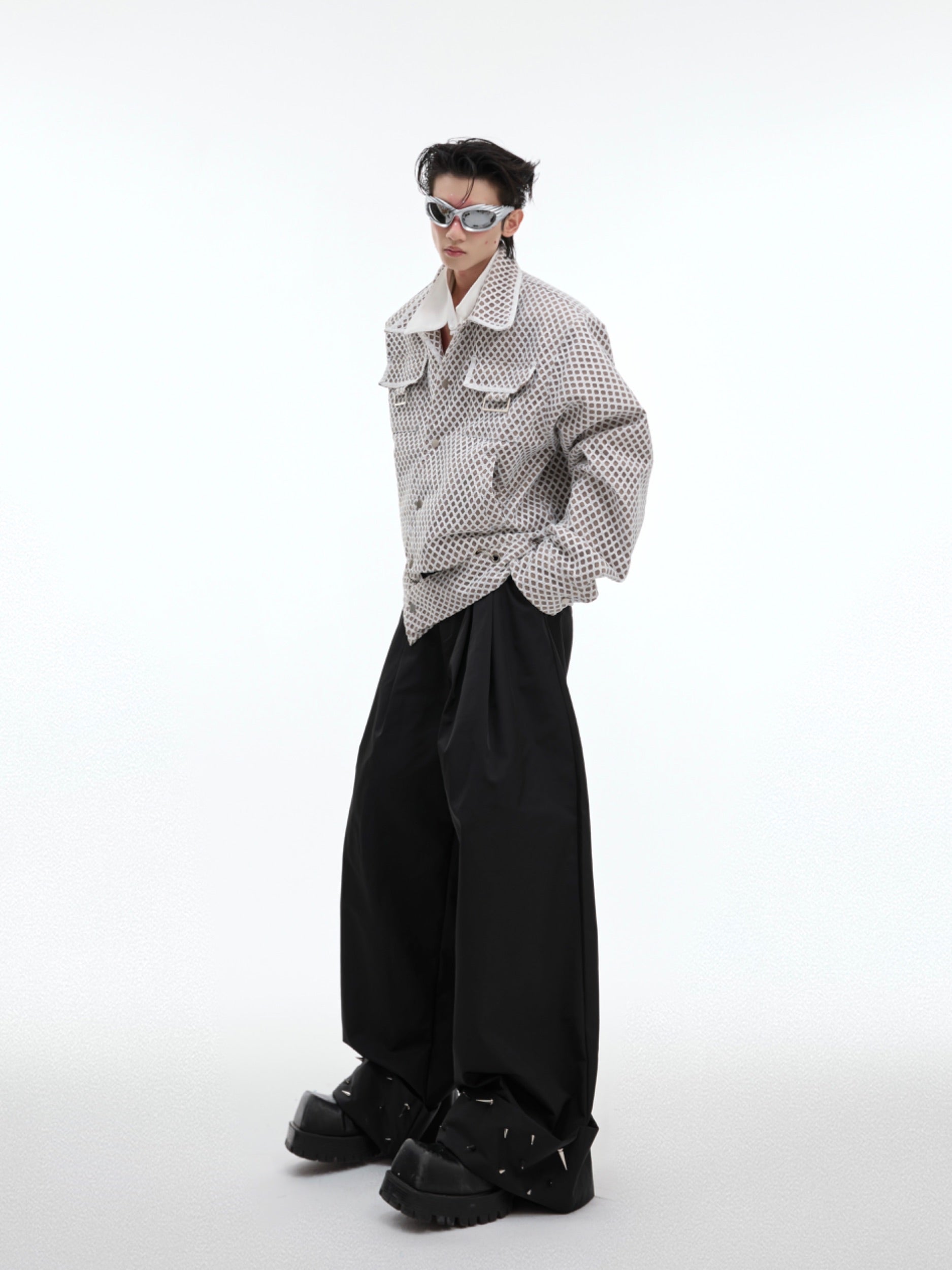 【24s Oct.】Mesh Design Casual Lapel Jacket-IYAMIUIO