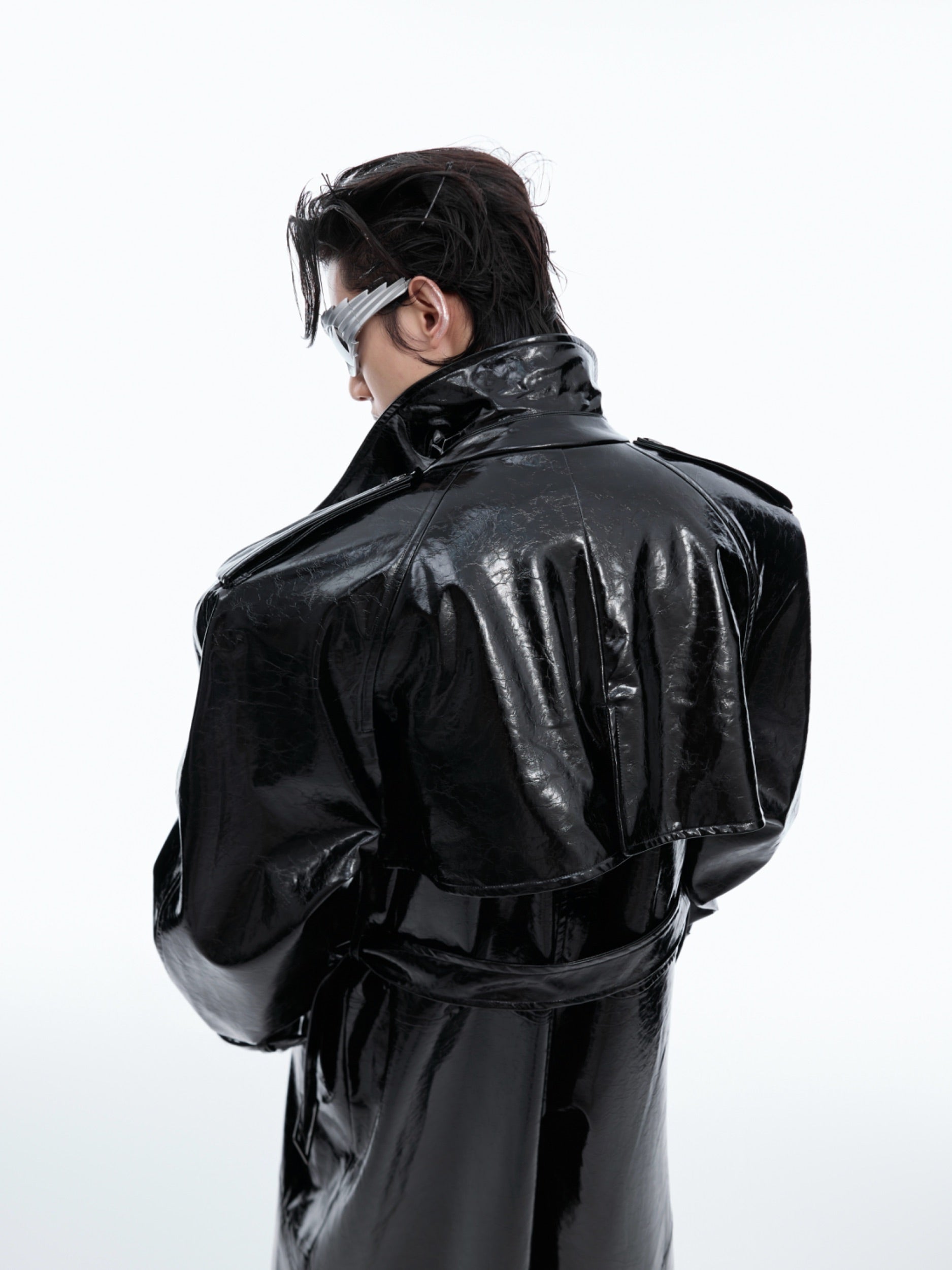 【24s Oct.】Shiny Belted Trench Coat-IYAMIUIO