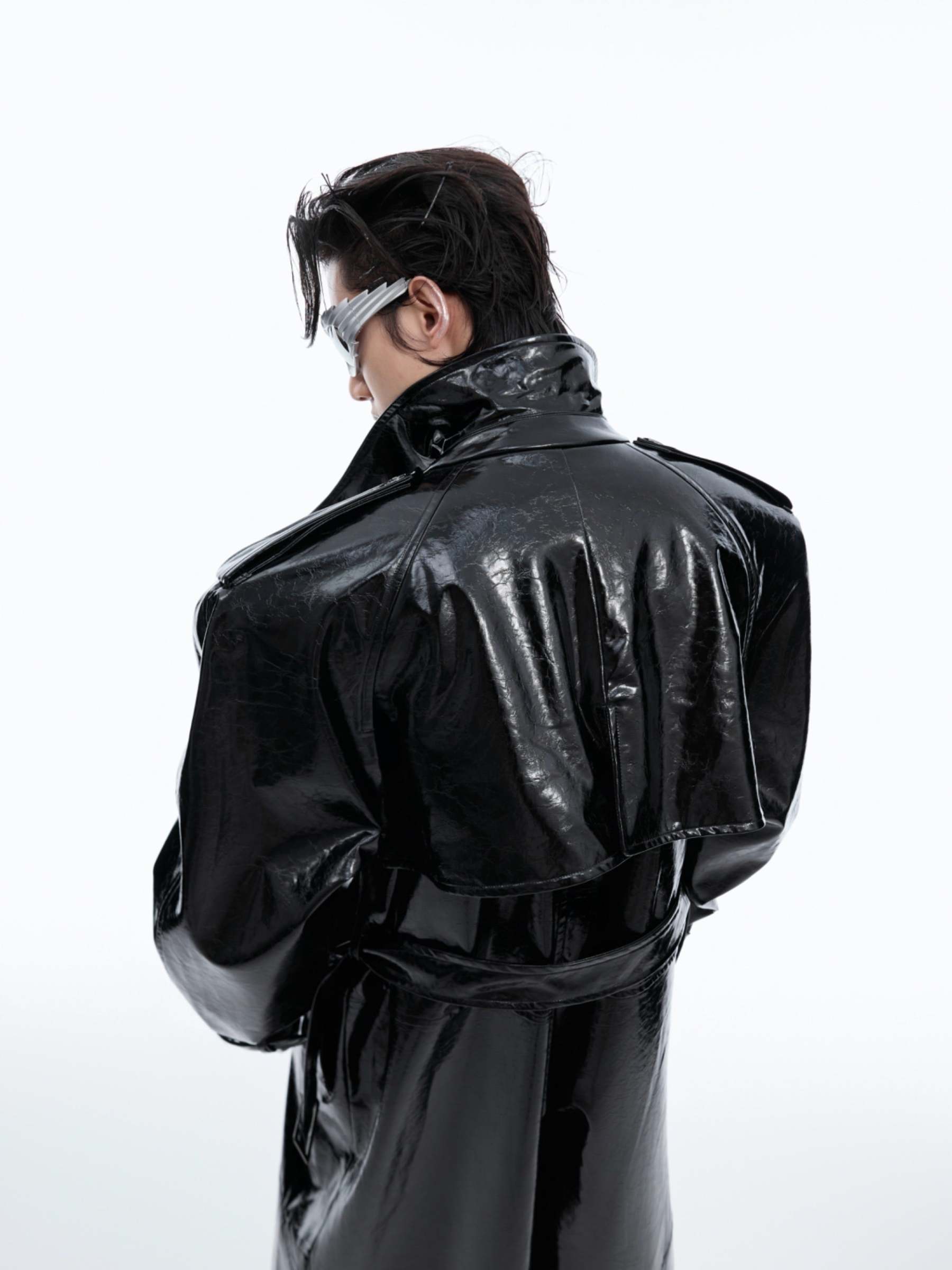 【24s Oct.】Shiny Belted Trench Coat-IYAMIUIO