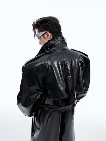 【24s Oct.】Shiny Belted Trench Coat-IYAMIUIO