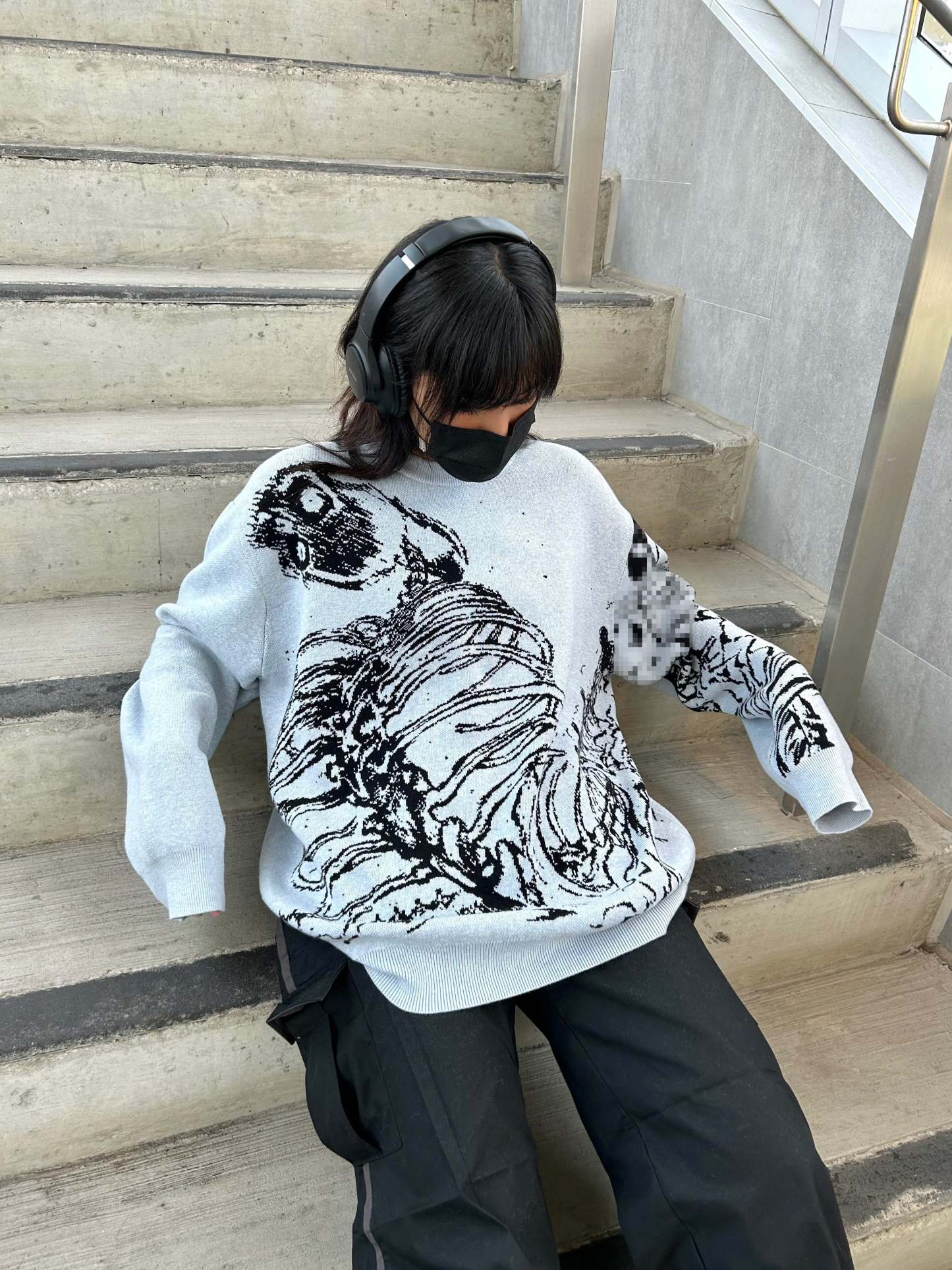 "Rumbling" Knit Gray-IYAMIUIO