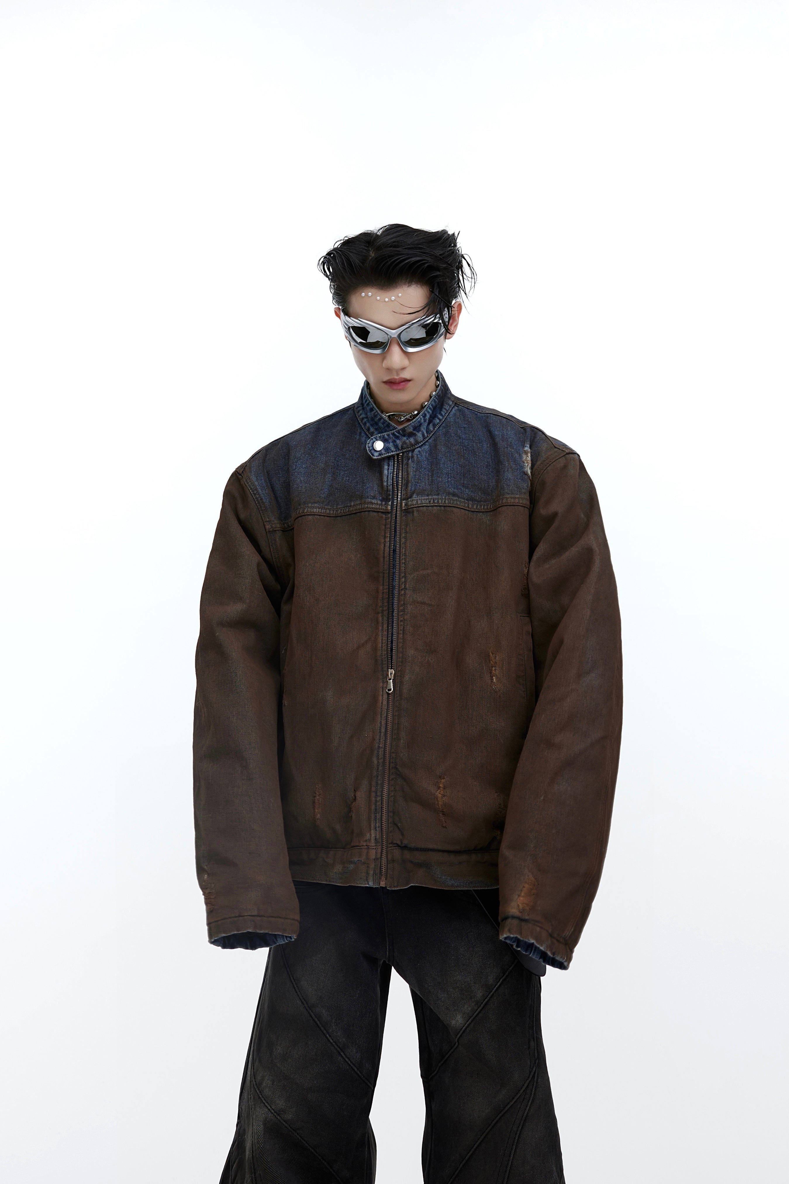 【23s November.】Wasteland Distressed Washed Denim Jacket-IYAMIUIO