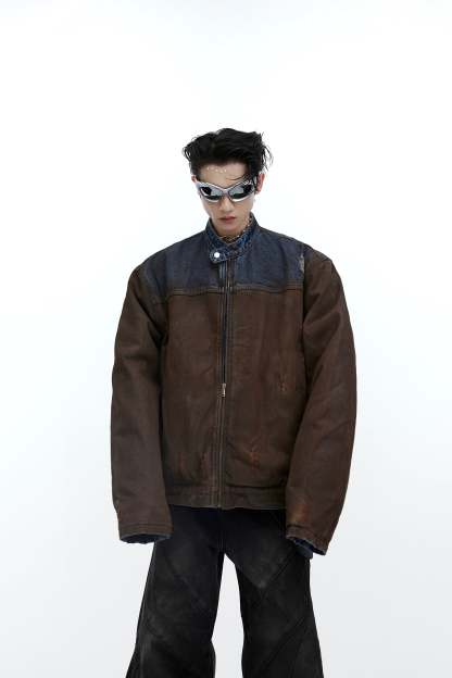 【23s November.】Wasteland Distressed Washed Denim Jacket-IYAMIUIO