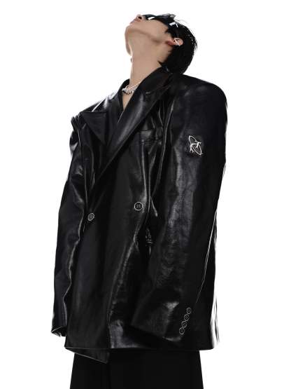 【23s Mar.】Shoulder Pad PU Leather Suit-IYAMIUIO