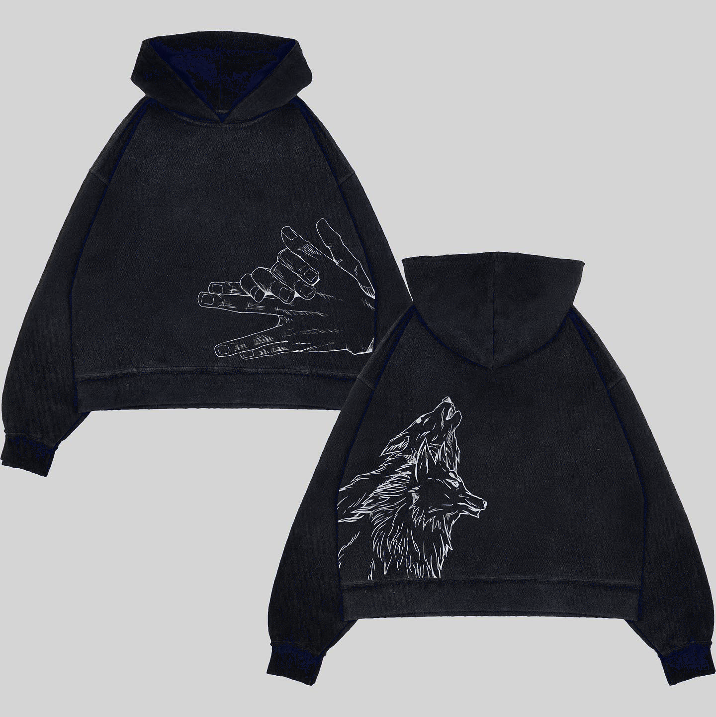 Vintage Washed Hoodie - JJK-IYAMIUIO