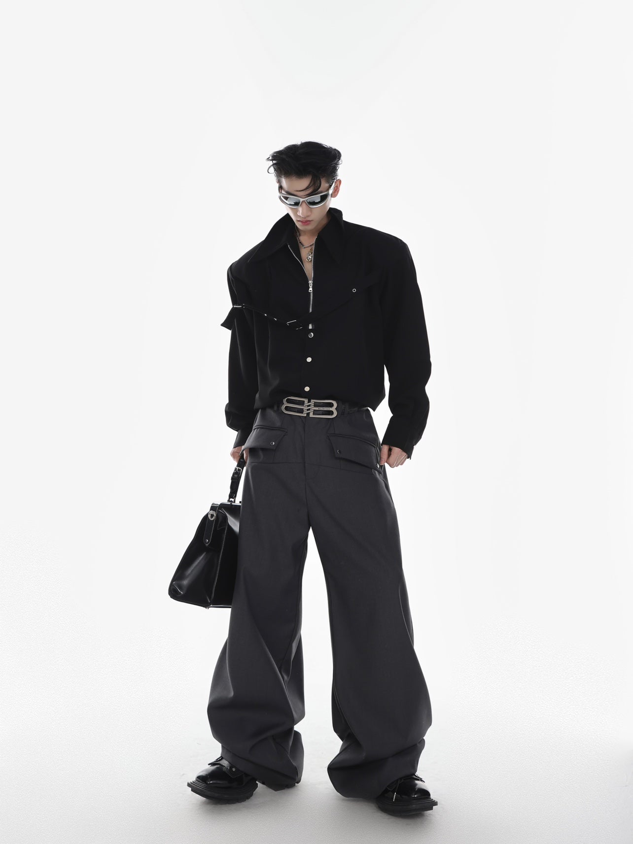 【23s Mar.】Zip Long Sleeve Camisole Shirt-IYAMIUIO