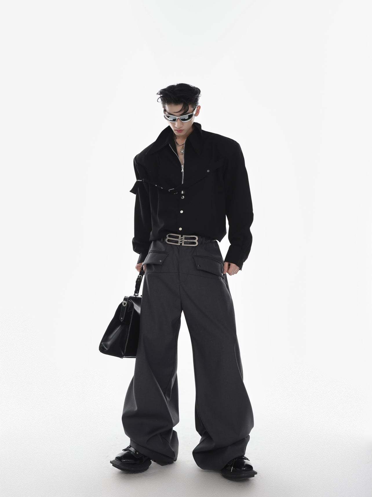 【23s Mar.】Zip Long Sleeve Camisole Shirt-IYAMIUIO