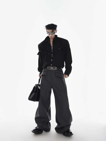 【23s Mar.】Zip Long Sleeve Camisole Shirt-IYAMIUIO