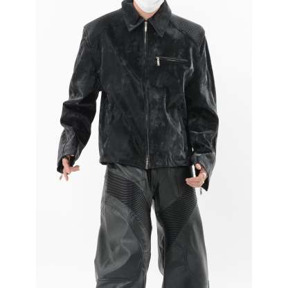 【24s Sep.】PU Leather Patchwork Jacket-IYAMIUIO