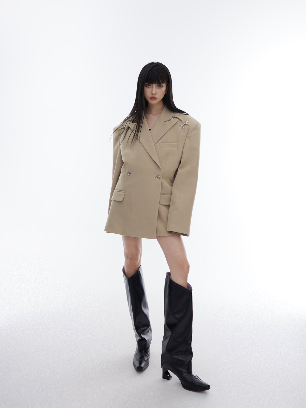 【23s August.】Loose Metal Airplane Buckle Jacket-IYAMIUIO