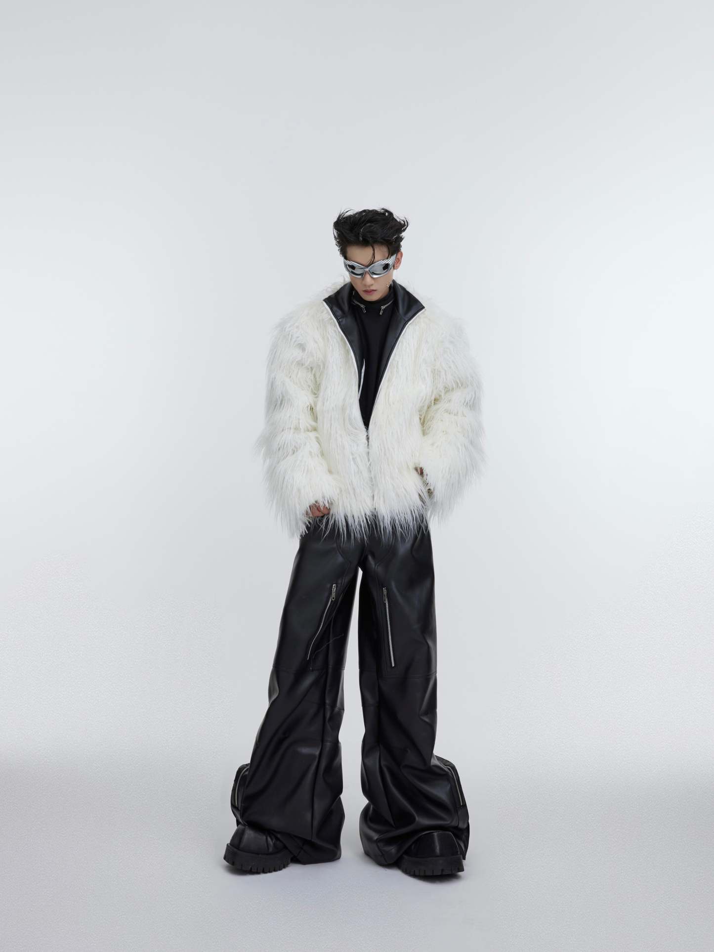 【23s October.】Corrugated Plush Leather Cotton Jacket-IYAMIUIO