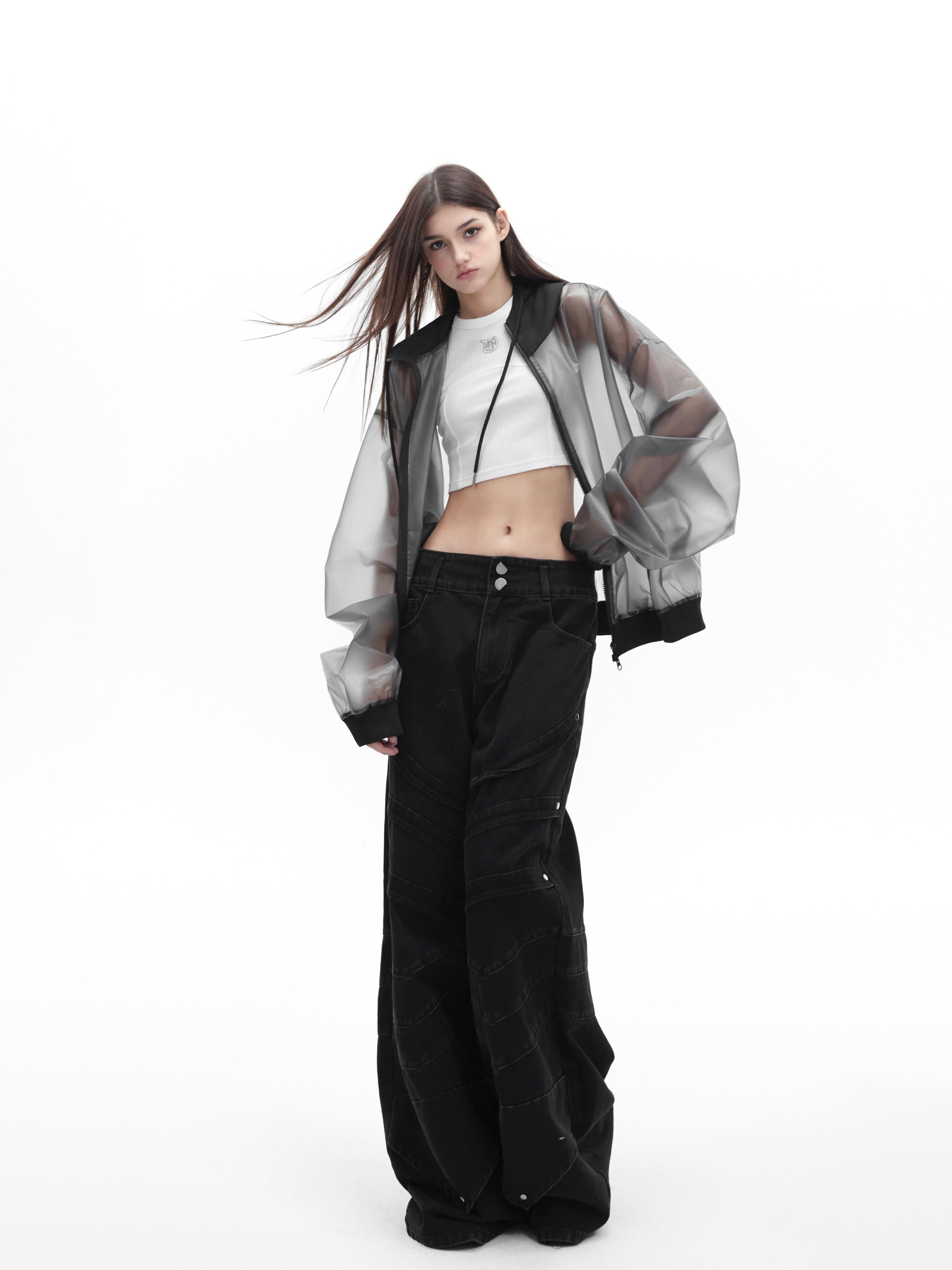 【24s January.】Pioneer Transparent Design Pu Leather Jacket-IYAMIUIO