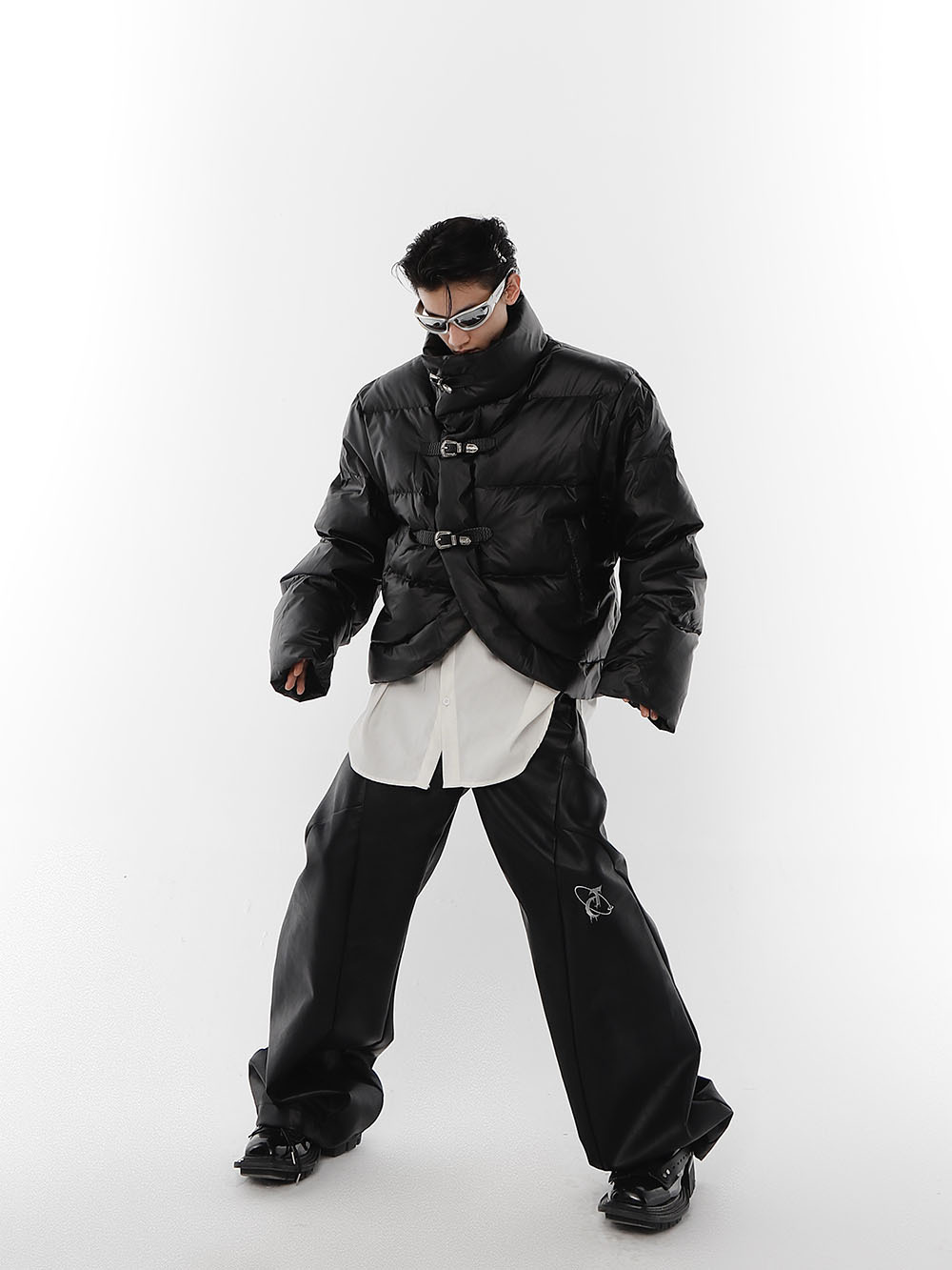 Irregular Leather Jacket-IYAMIUIO