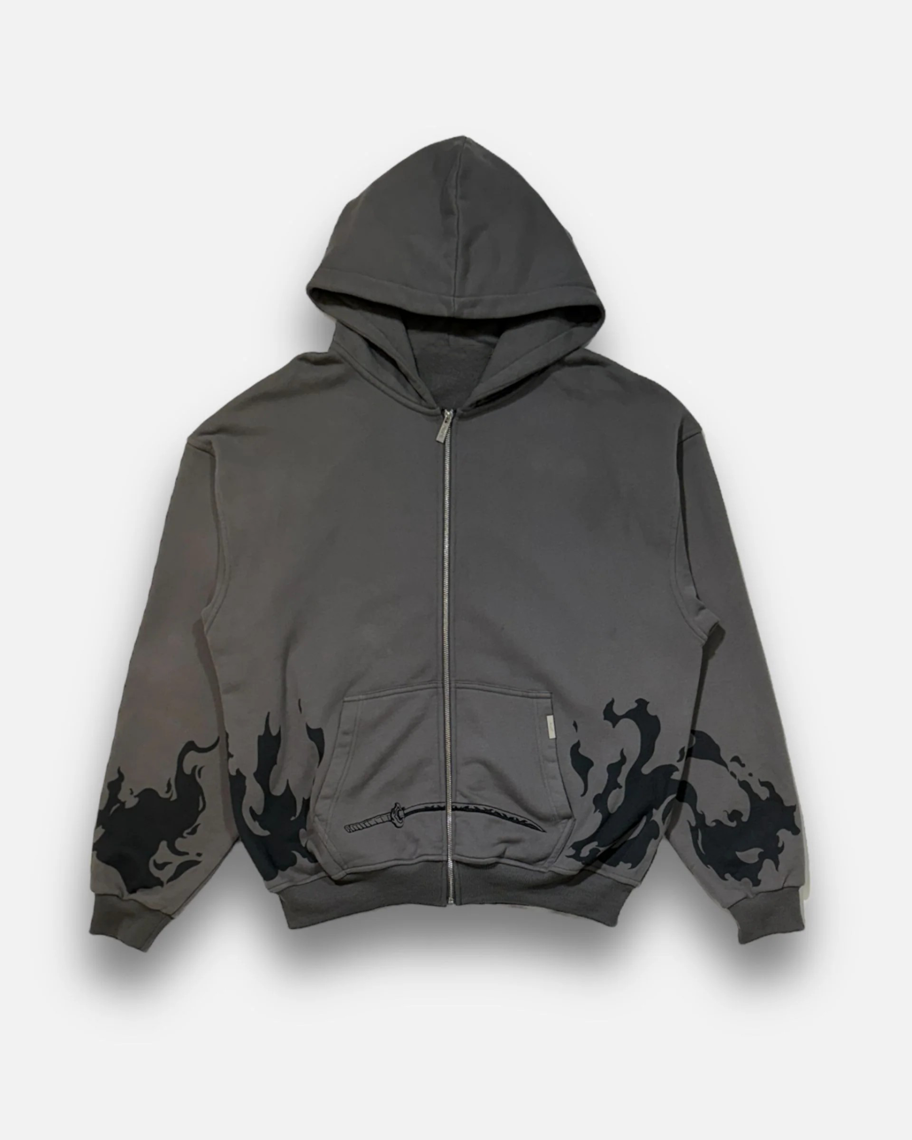 Flame Pillar Zip Hoodie-Demon Slayer-IYAMIUIO
