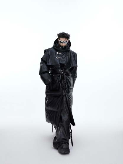 【23s December.】Deconstructed Long Hooded Cotton Jacket-IYAMIUIO