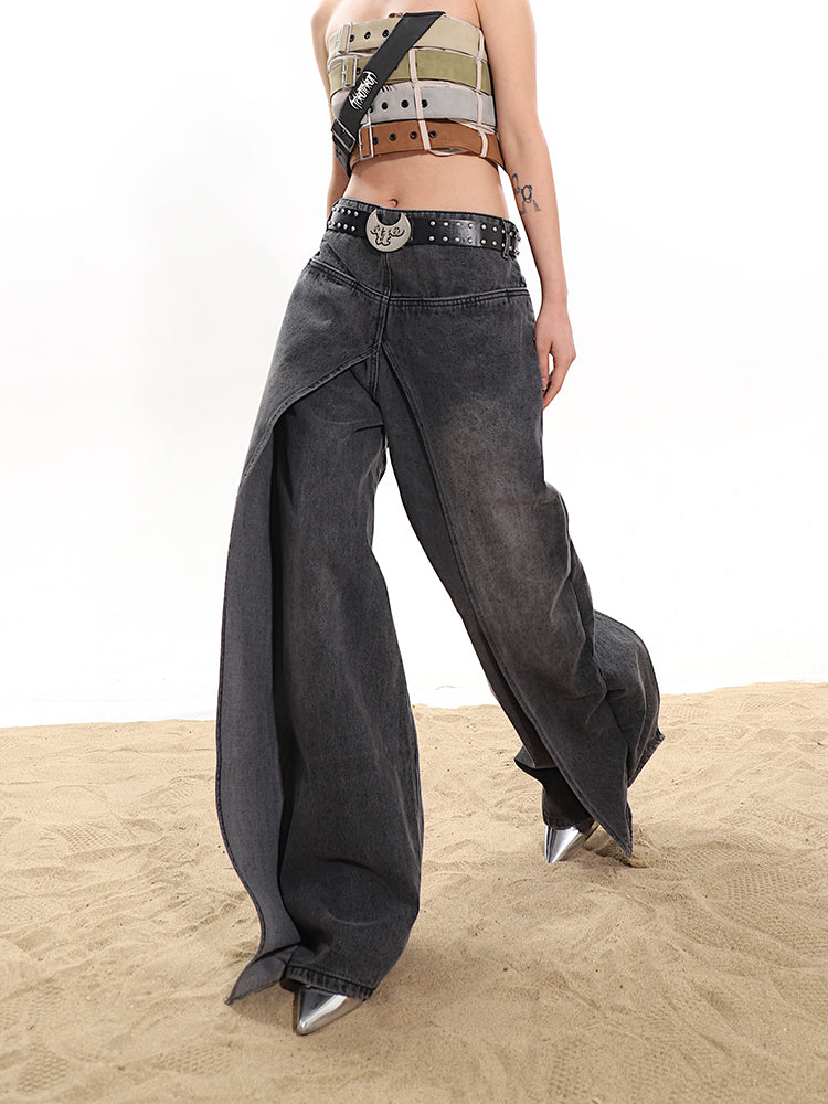【24s January.】Fake Two-piece High-end Hot Girl Jeans Skirt-IYAMIUIO