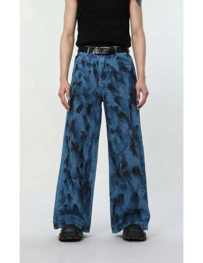 【24s Aug.】Spotted Shoulder Pad Loose Straight Denim Set-IYAMIUIO