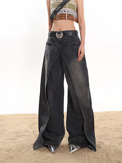 【24s January.】Fake Two-piece High-end Hot Girl Jeans Skirt-IYAMIUIO