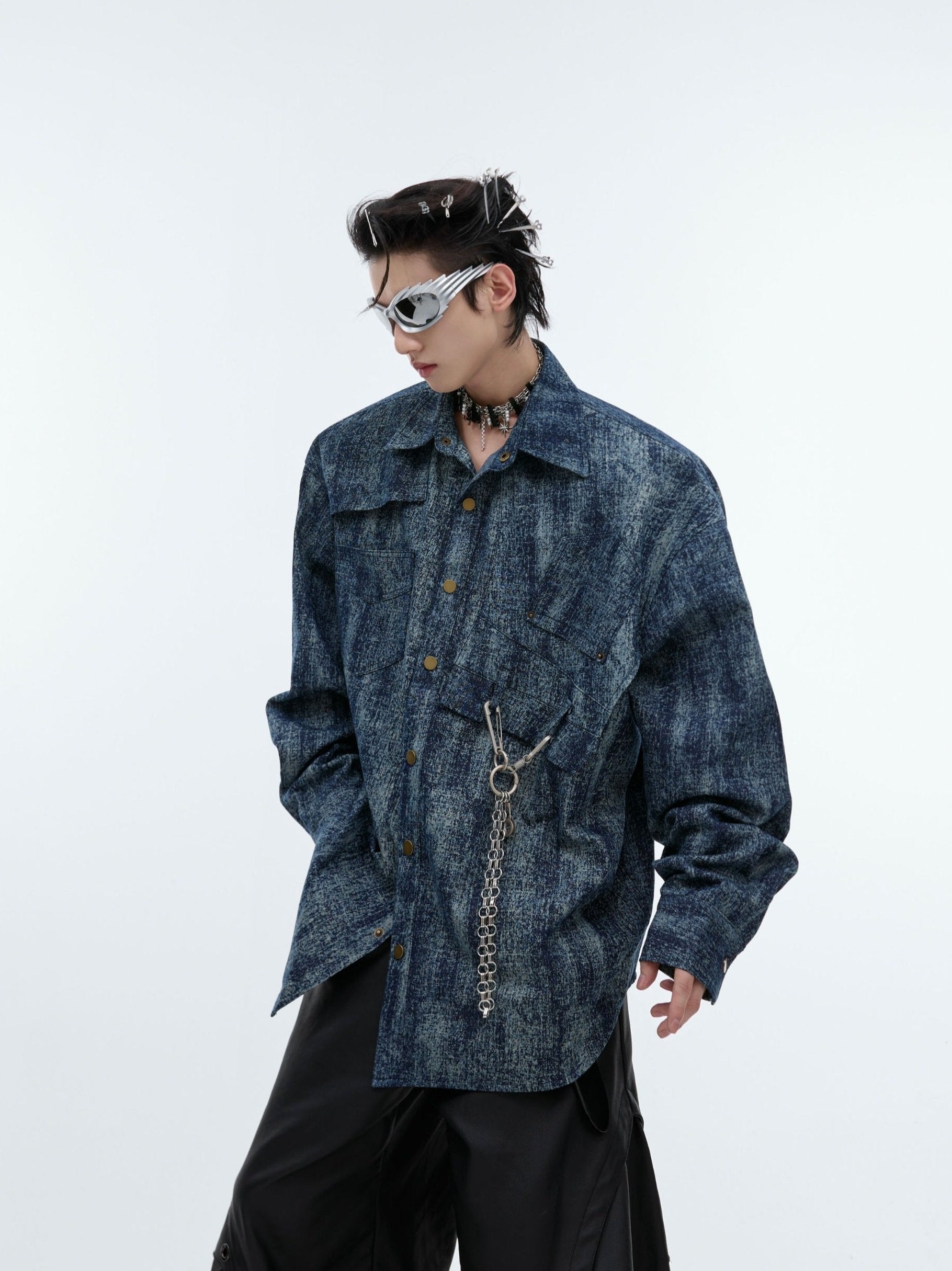 【24s Sep.】Deconstructed Distressed Gradient Vintage Shirt-IYAMIUIO