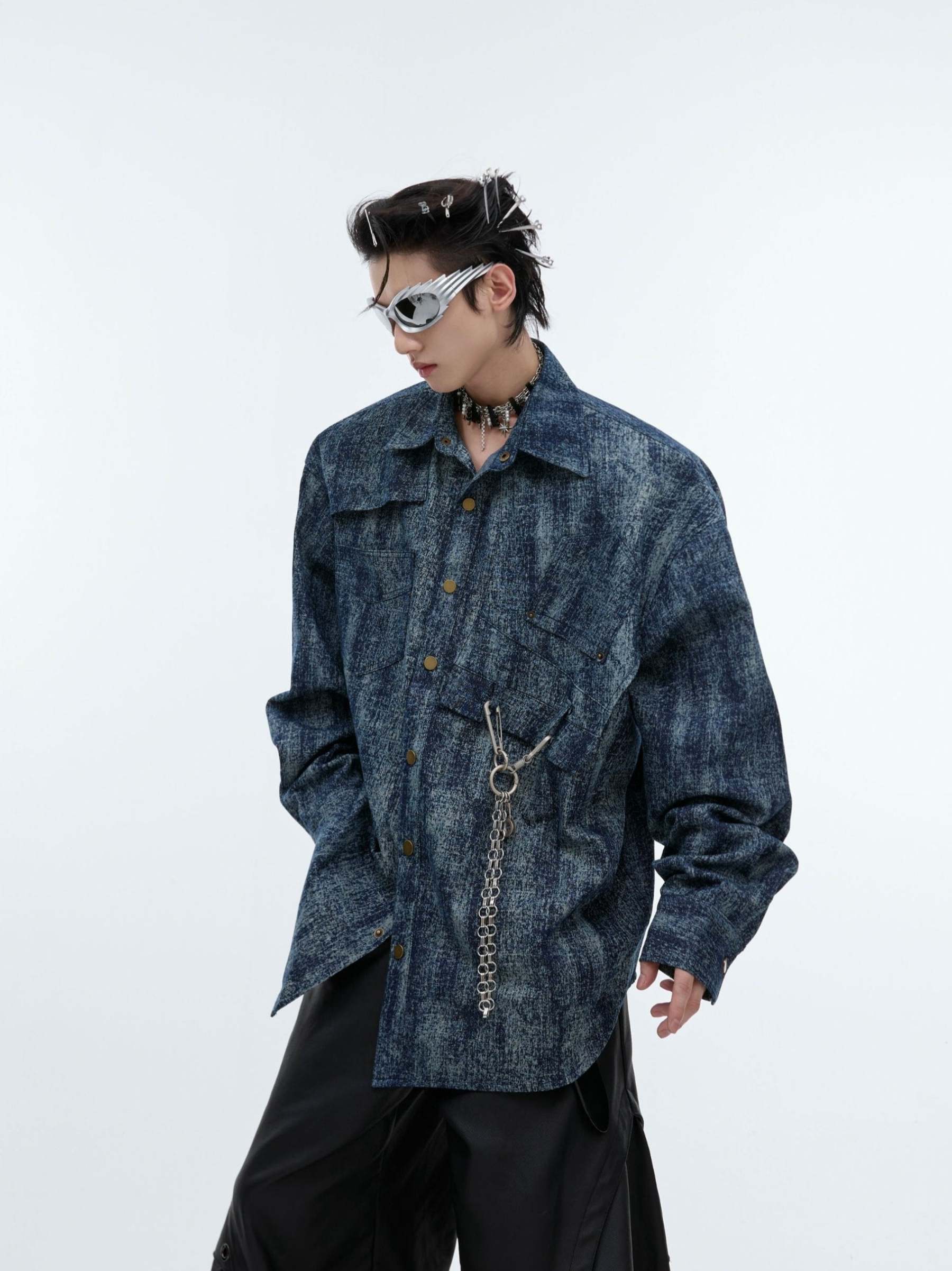 【24s Sep.】Deconstructed Distressed Gradient Vintage Shirt-IYAMIUIO