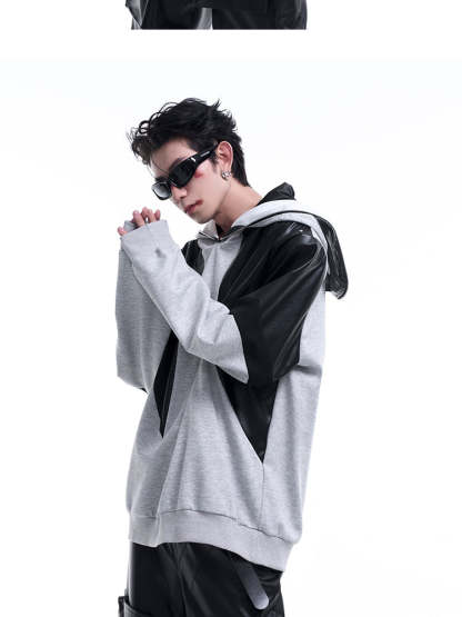 【24s Sep.】PU Leather Hoodie Jacket-IYAMIUIO