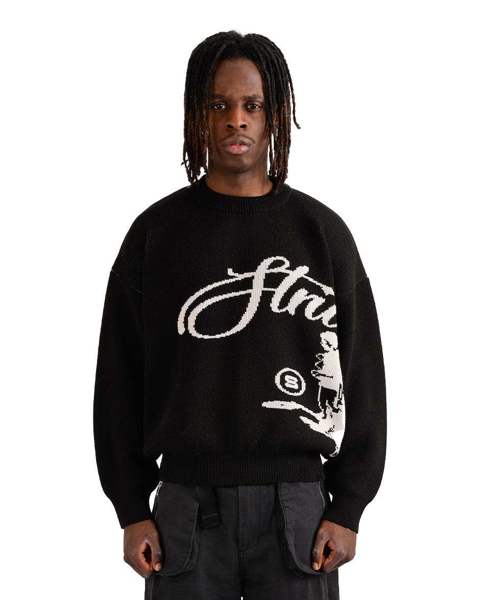 Echoes Knit Sweater Black-IYAMIUIO