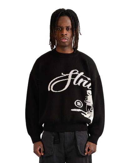 Echoes Knit Sweater Black-IYAMIUIO