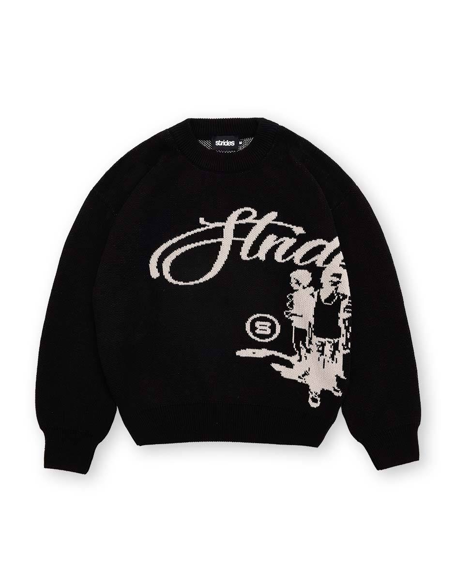 Echoes Knit Sweater Black-IYAMIUIO