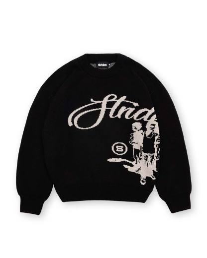 Echoes Knit Sweater Black-IYAMIUIO