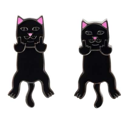 Naughty Jerm Earrings (Black)-IYAMIUIO