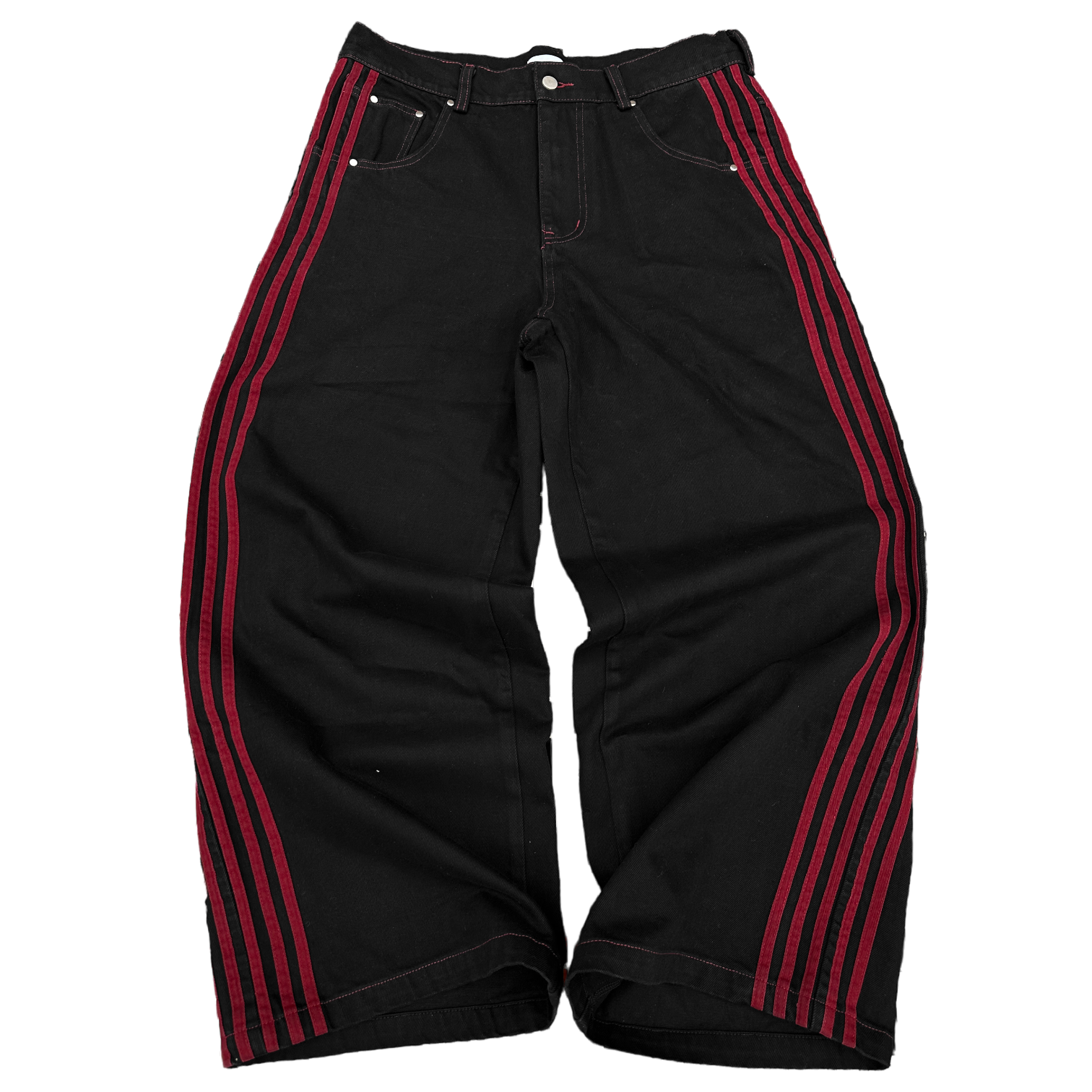 TRACK JEANS (BLACK/RED)-IYAMIUIO