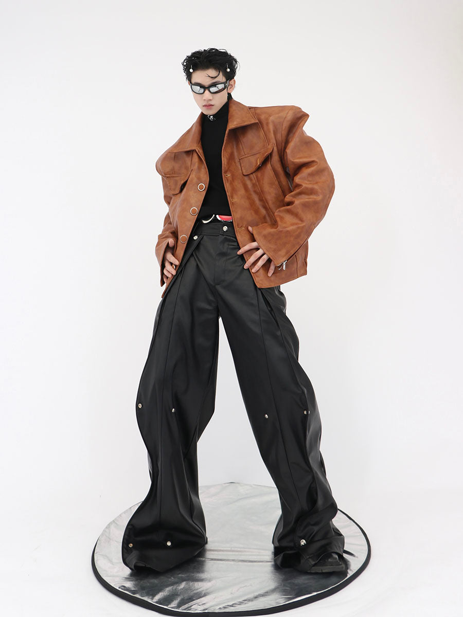 Short Jacket Motorcycle Jacket-IYAMIUIO