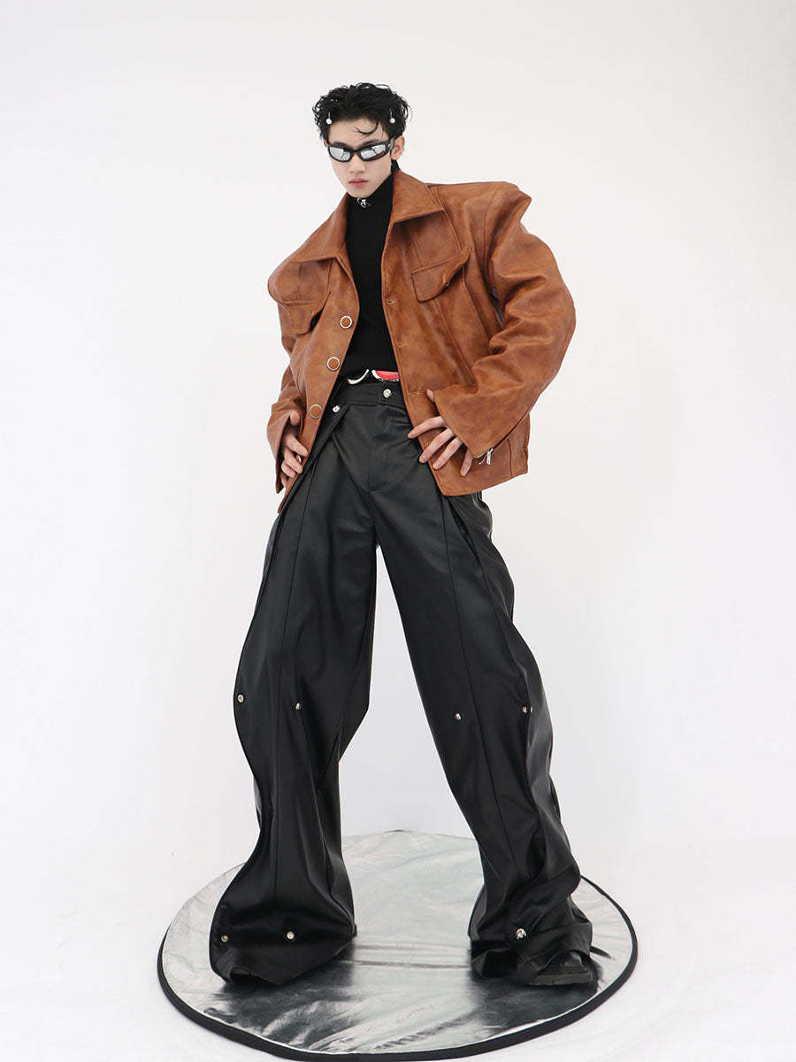 Short Jacket Motorcycle Jacket-IYAMIUIO