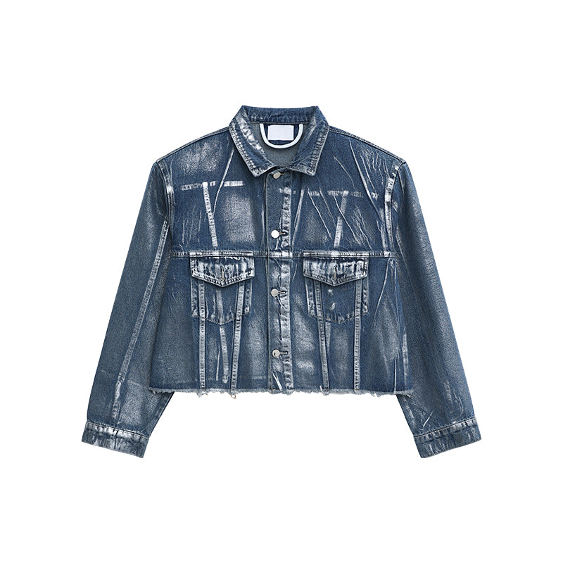 【24s March.】Liquid Washed Distressed Denim Suit-IYAMIUIO