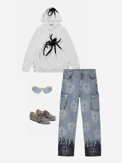 Aelfric Eden Spider Towel Embroidery Hoodie-IYAMIUIO