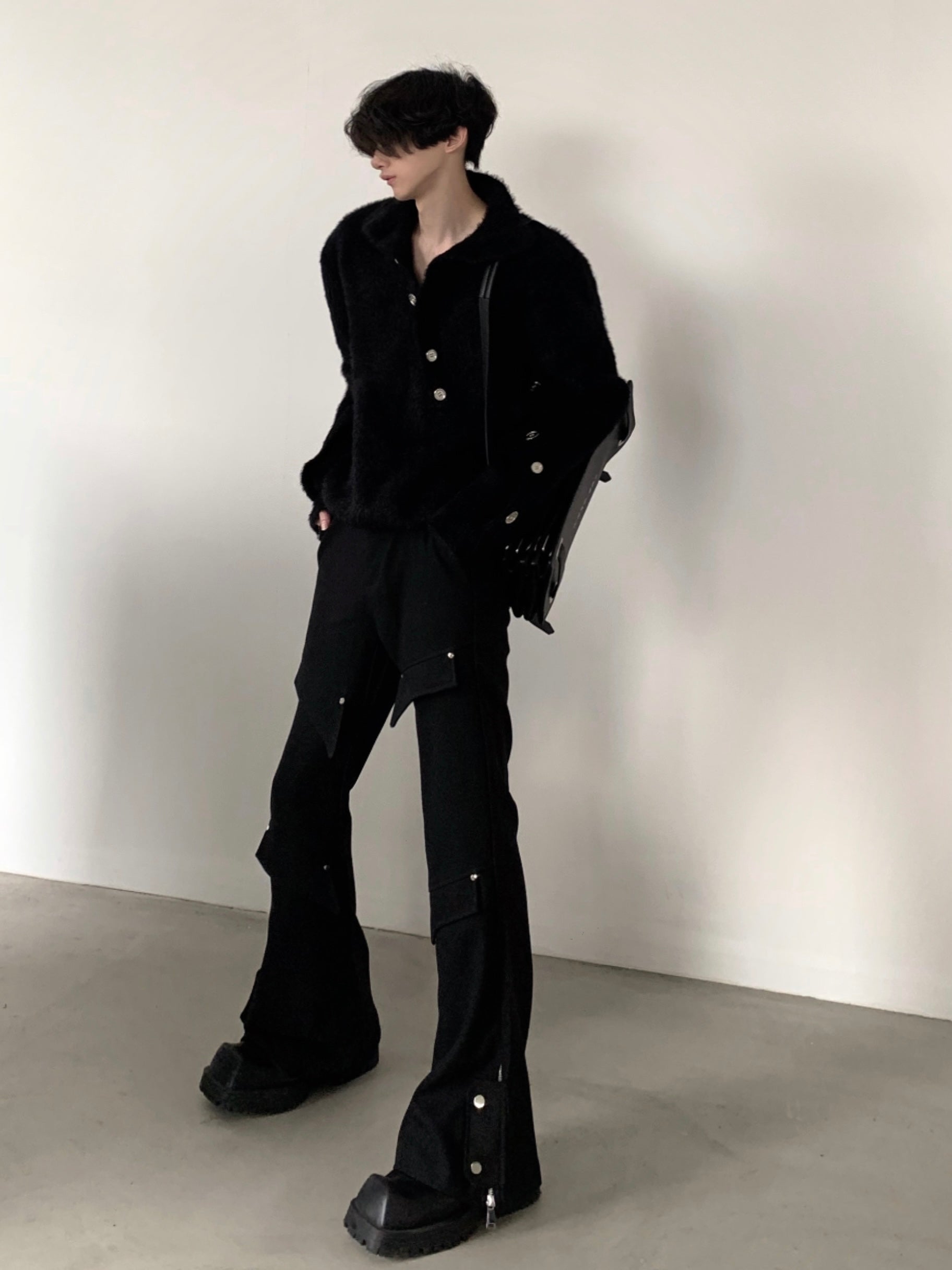 【23s December.】Curved Button Design Sweater-IYAMIUIO