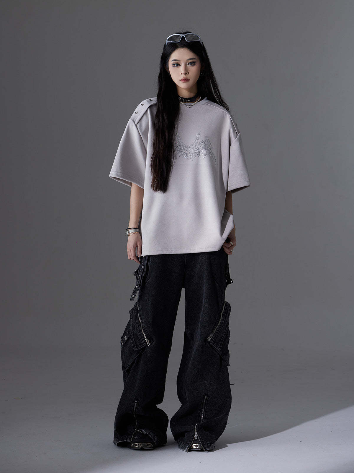 【24s June.】Patchwork Multi-pocket Cargo Jeans-IYAMIUIO