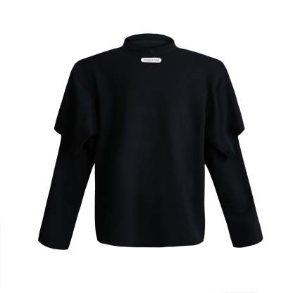 【24s Oct.】Double-layered Round-neck Simple Sweatshirt-IYAMIUIO
