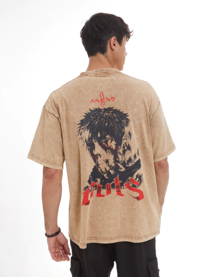 THE STRUGGLER EMBROIDERED ACID WASH TEE-B.K-IYAMIUIO