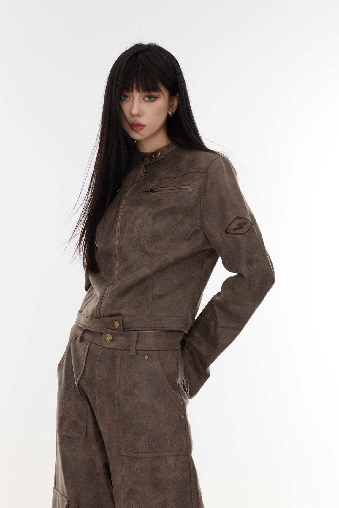 【23s August.】Biker Zipped Jacket-IYAMIUIO