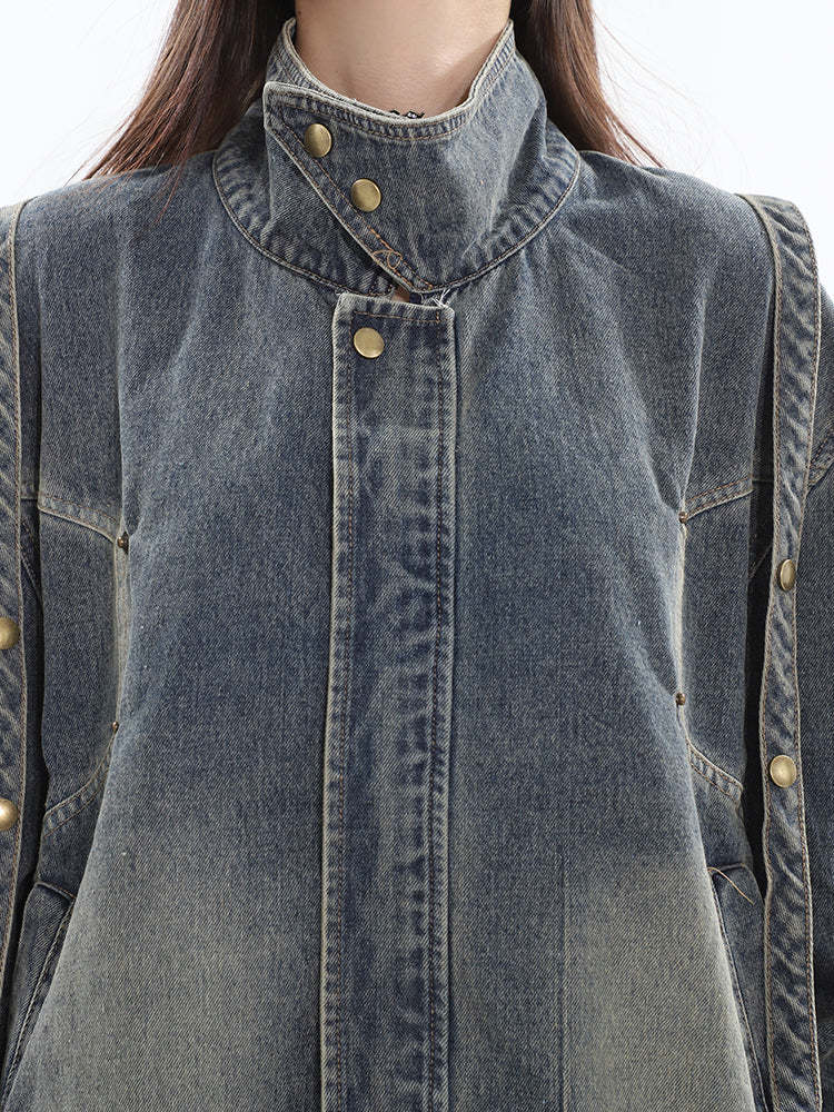 【23s August.】Vintage Distressed Denim Jackets-IYAMIUIO
