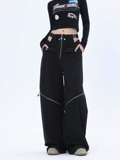 【23s October.】Hollow Zipper Design Trousers-IYAMIUIO