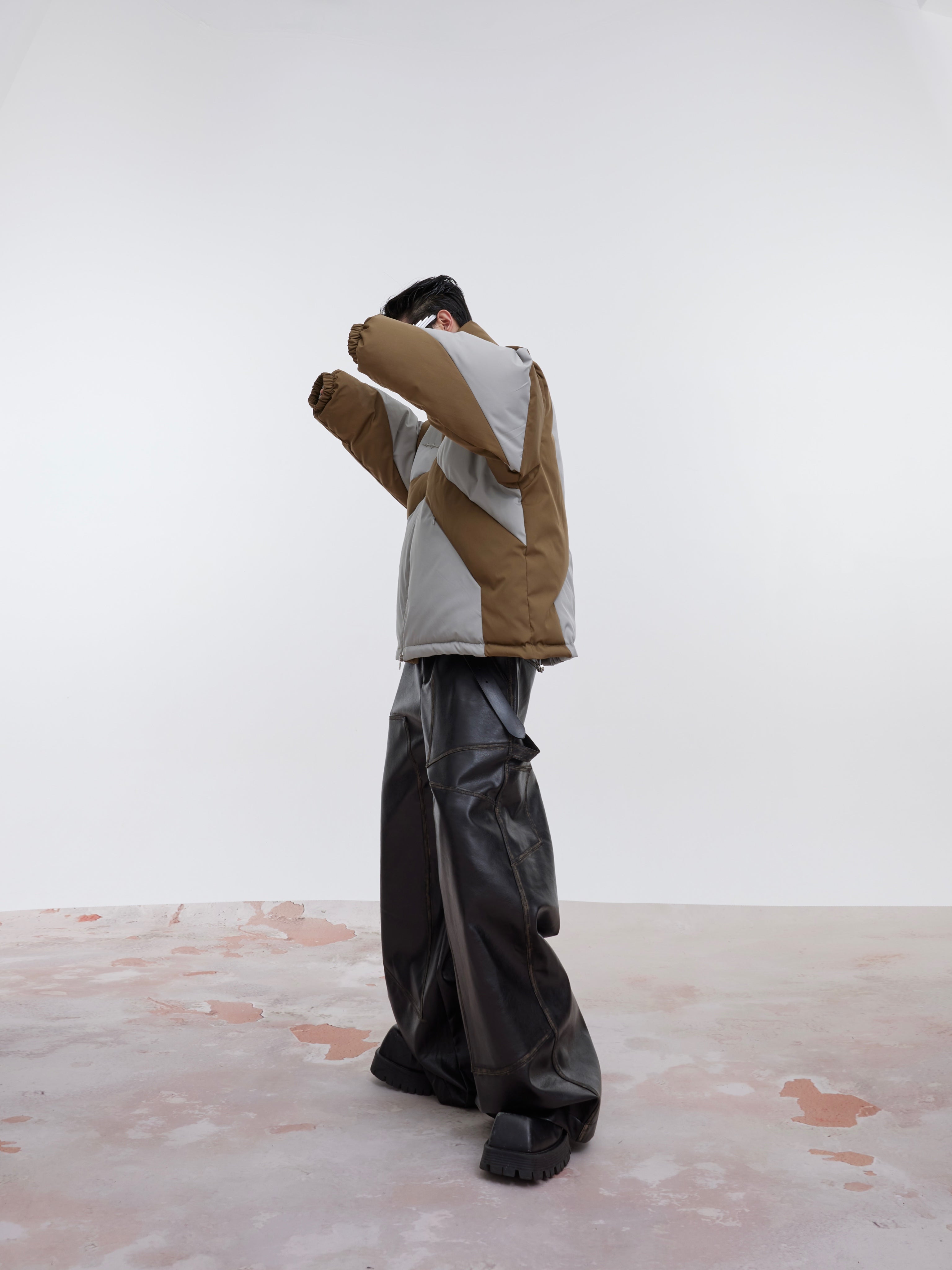 【23s October.】Deconstructed Contrast Color Design Cotton Jacket-IYAMIUIO