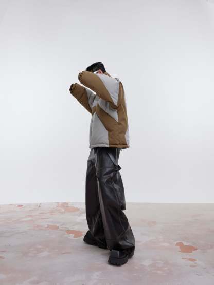 【23s October.】Deconstructed Contrast Color Design Cotton Jacket-IYAMIUIO