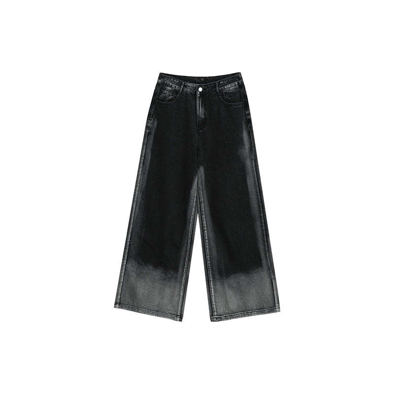 【24s March.】Black and Gray Gradient Distressed Denim Suit-IYAMIUIO