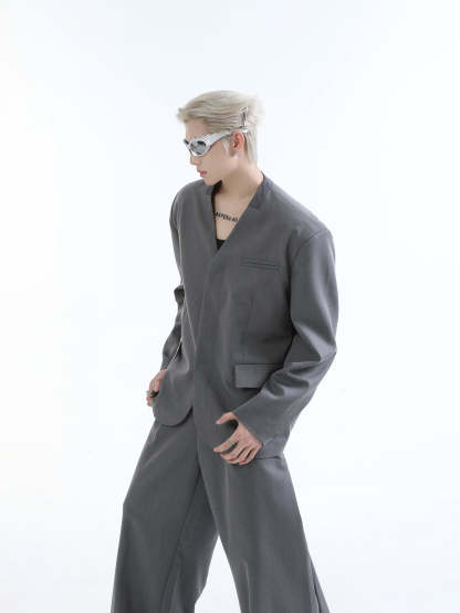【24s Aug.】Casual Simple Large V-neck Suit-IYAMIUIO