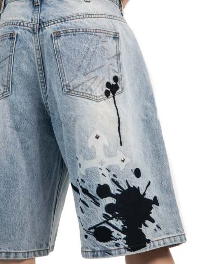 Fangs Studded Shorts-IYAMIUIO