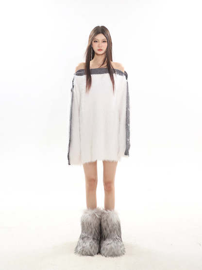 【23s November.】One-shoulder Metal Button Sweater-IYAMIUIO