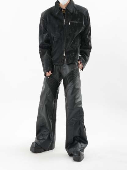 【24s Sep.】PU Leather Patchwork Jacket-IYAMIUIO