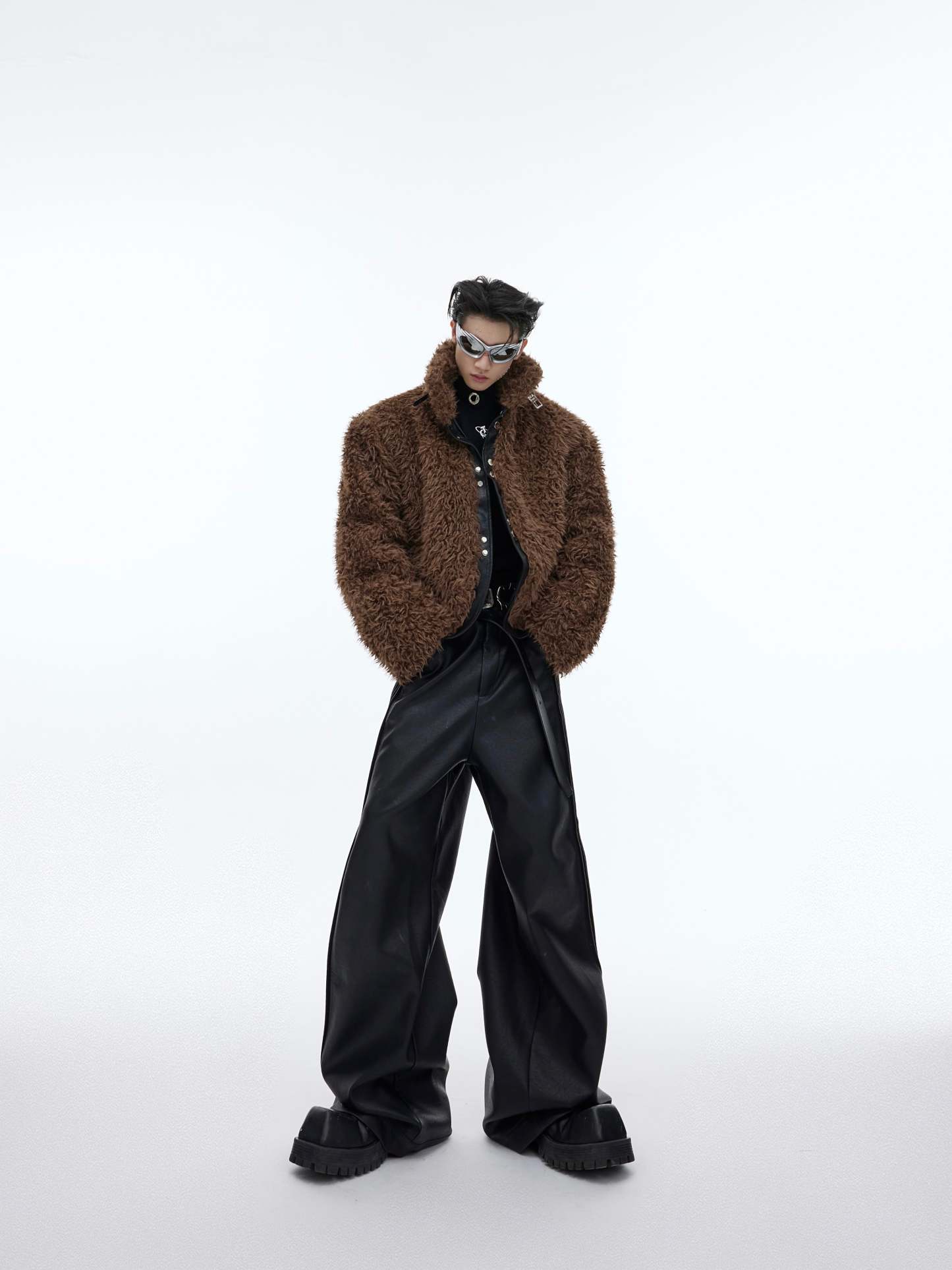 【23s November.】Retro Sherpa Pu Leather Plush Jacket-IYAMIUIO